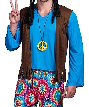 Amazon.com: Amazleer Halloween Hippie Costume Men 60s 70s